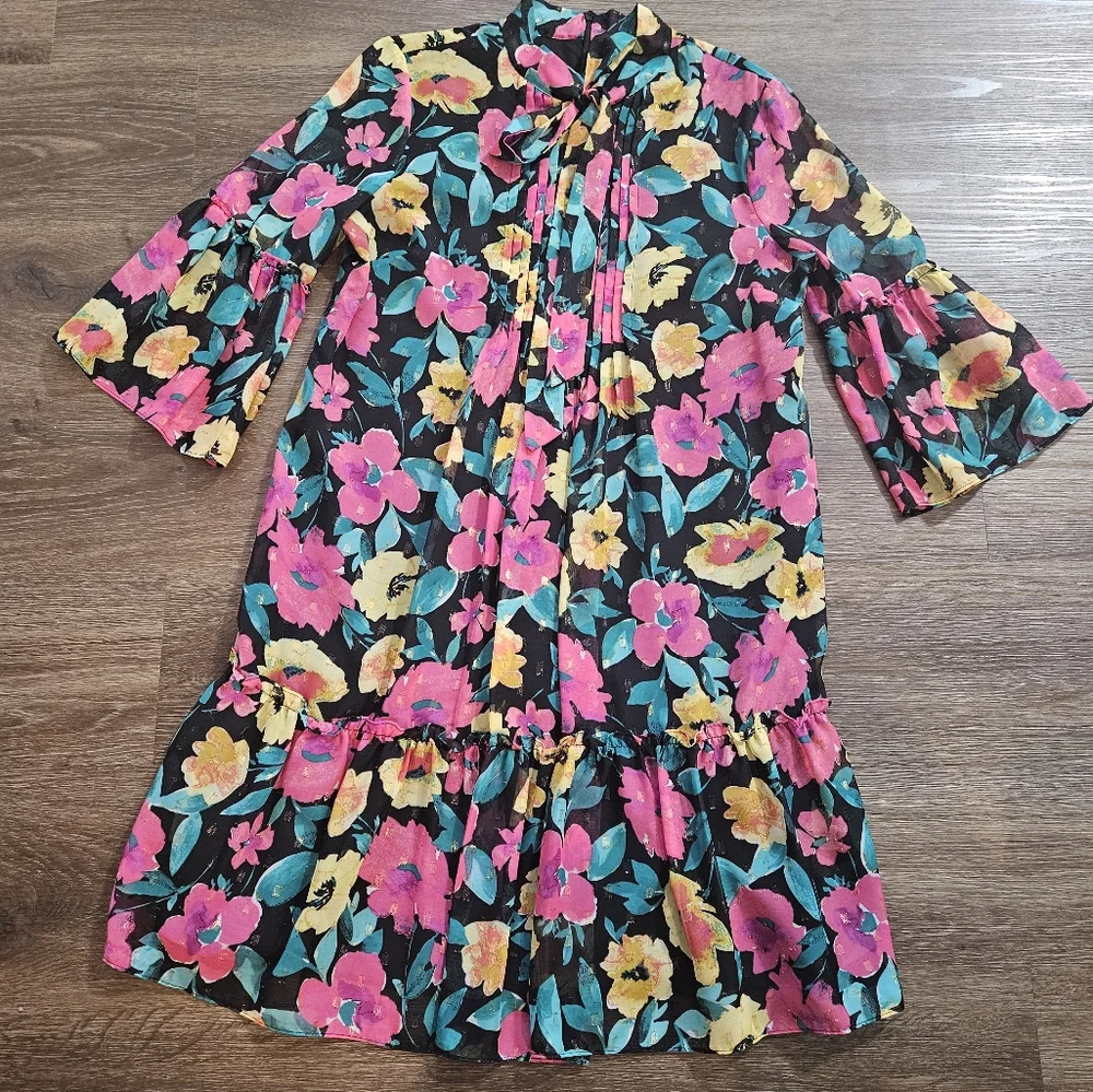 NWT Tahari Summer Shift Floral Print Mini Dress sz 10 - Picture 5 of 14
